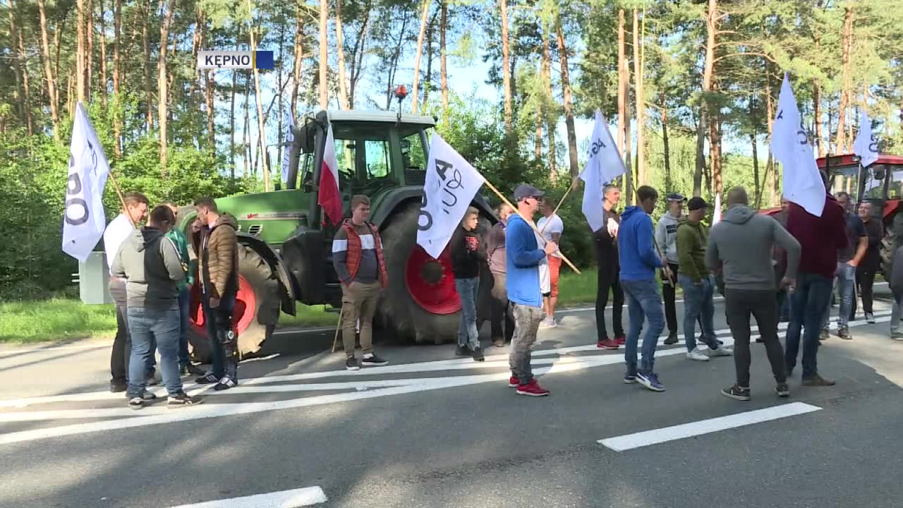 Protestujący rolnicy znów blokowali drogi w Wielkopolsce