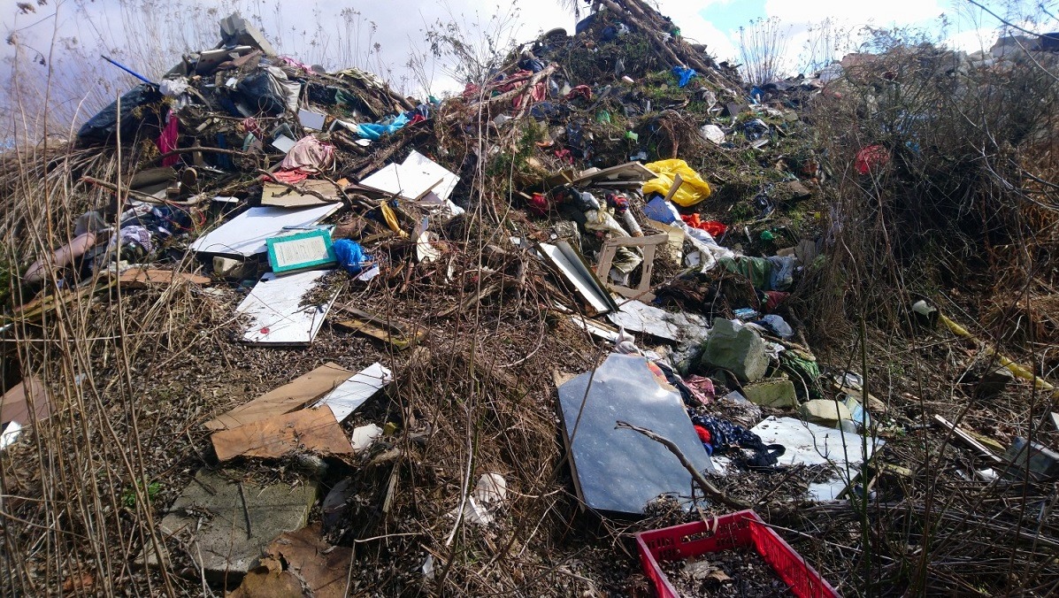 Nielegalne wysypisko odpadów przy ul. Gnieźnieńskiej. “Śmieci na co najmniej kilkadziesiąt wywrotek”