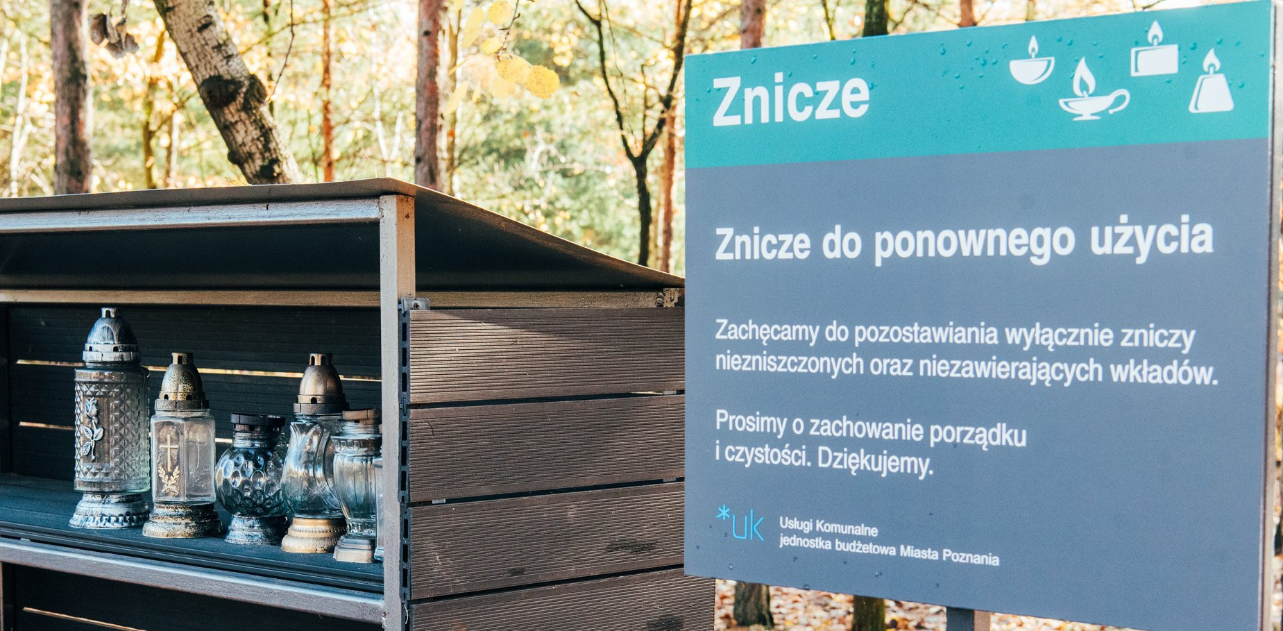 Z myślą o ekologii i ekonomii – na poznańskich cmentarzach można zostawić lub zabrać używany znicz